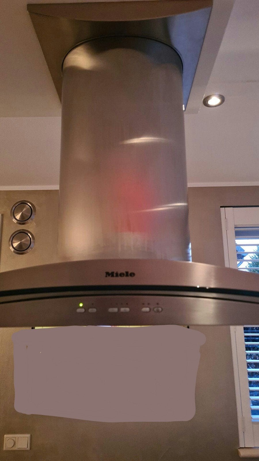 Miele Eilandschouwkap - RVS, Ophalen, Motor, Zo goed als nieuw, 400 tot 600 m³ per uur