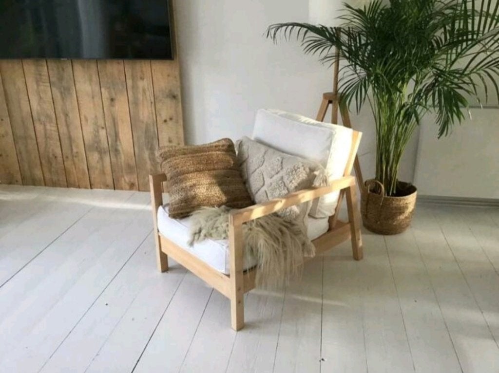 Fauteuil wit verstelbaar boho bohemian ibiza, Ophalen, Boho, 75 tot 100 cm, Zo goed als nieuw