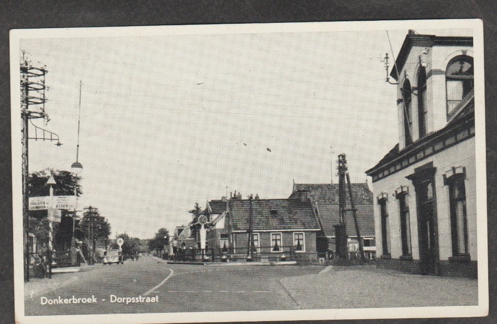 donkerbroek dorpsstraat, Verzenden, 1940 tot 1960, Gelopen, Friesland