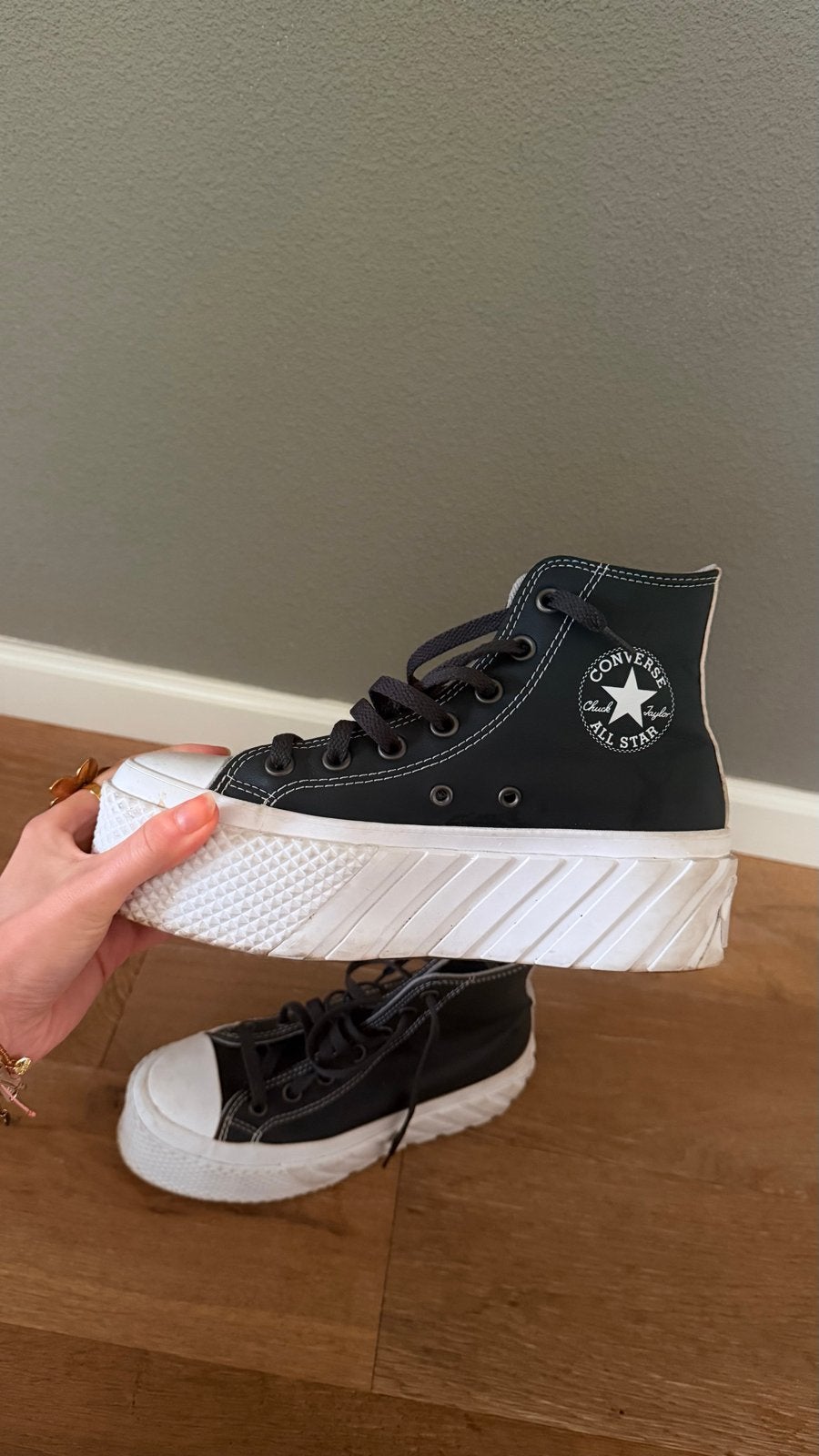 Converse All Stars Platform - Zwart, weinig gedragen, Kleding | Dames, Ophalen of Verzenden, Zo goed als nieuw, Zwart, Sneakers of Gympen