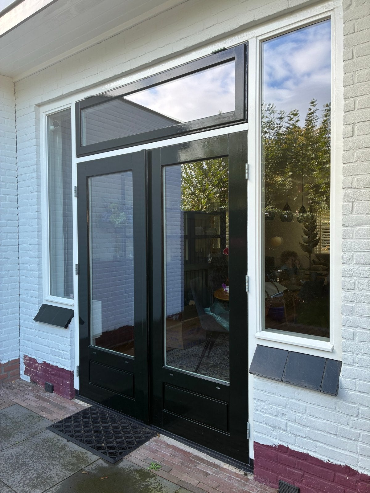 Openslaande tuindeuren met dubbel glas, Doe-het-zelf en Verbouw, Ophalen, Hout, 120 cm of meer, 215 cm of meer