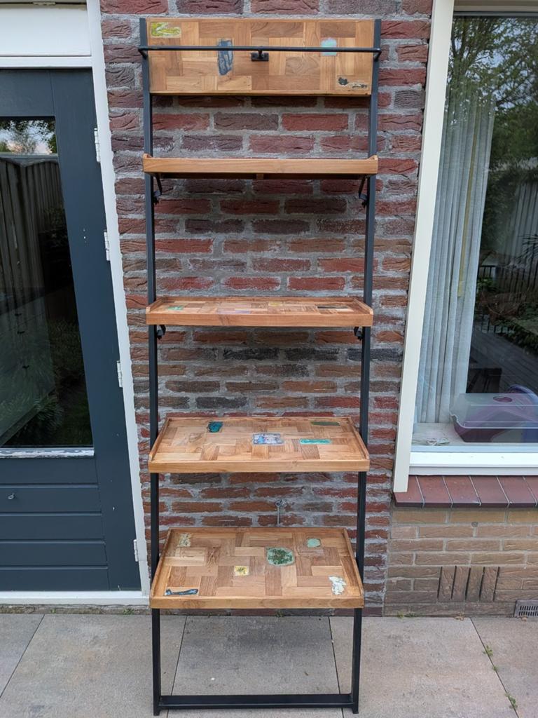 Wandrek Eijerkamp - Hout en Metaal - 220x70x35 cm, Ophalen