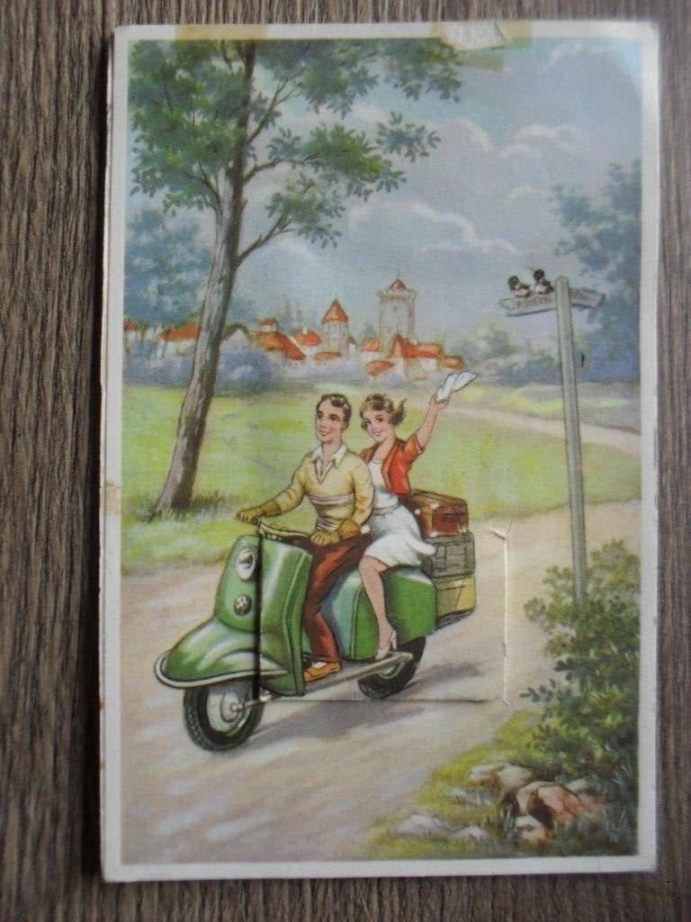 Leporello oude kaart groeten Zierikzee uittrekbare foto's, Verzamelen, Ophalen of Verzenden, 1940 tot 1960, Gelopen, Zeeland