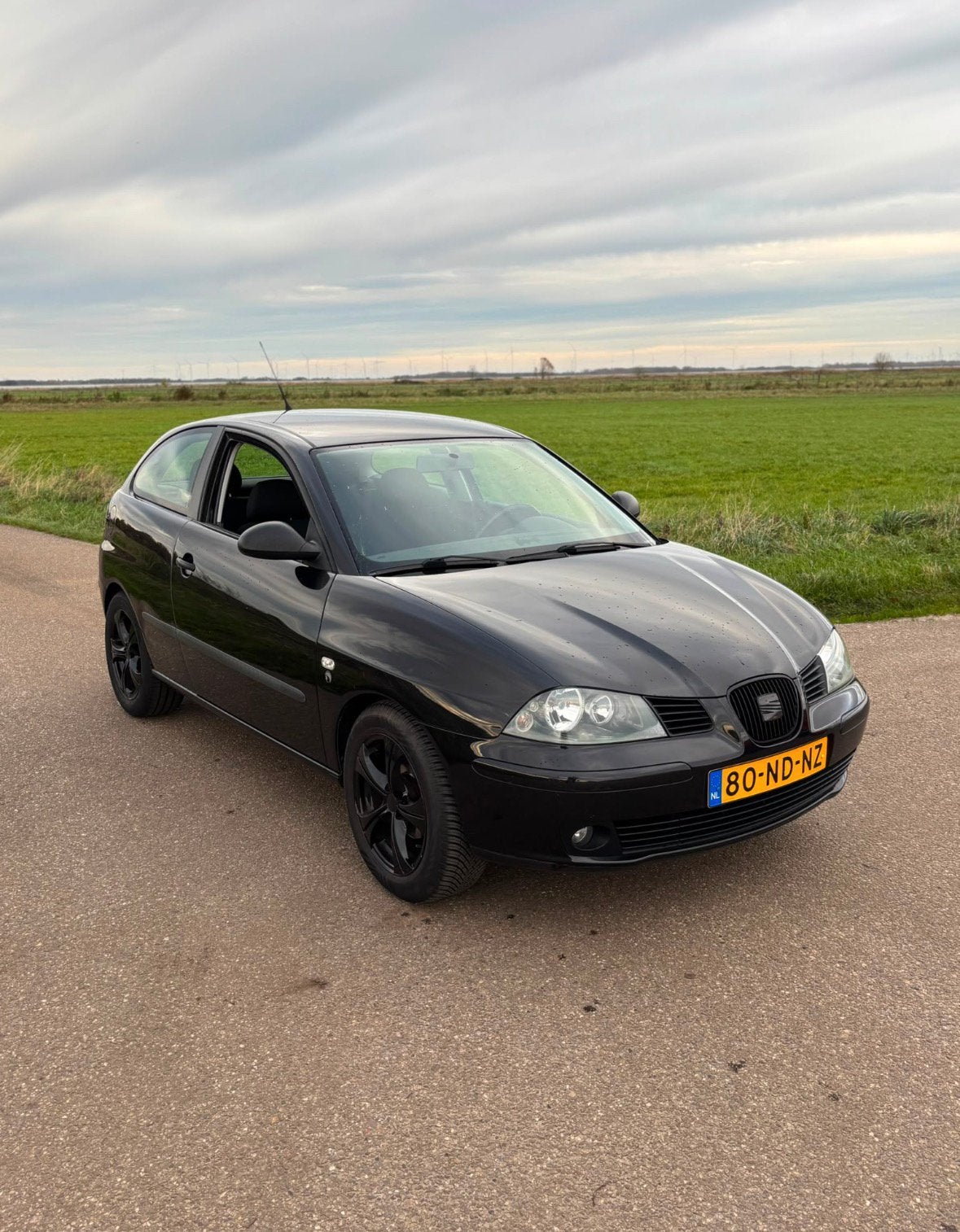 Seat Ibiza 1.4 16V 55KW 2003 Zwart, Auto's, Voorwielaandrijving, 15 km/l, 4 cilinders, Origineel Nederlands