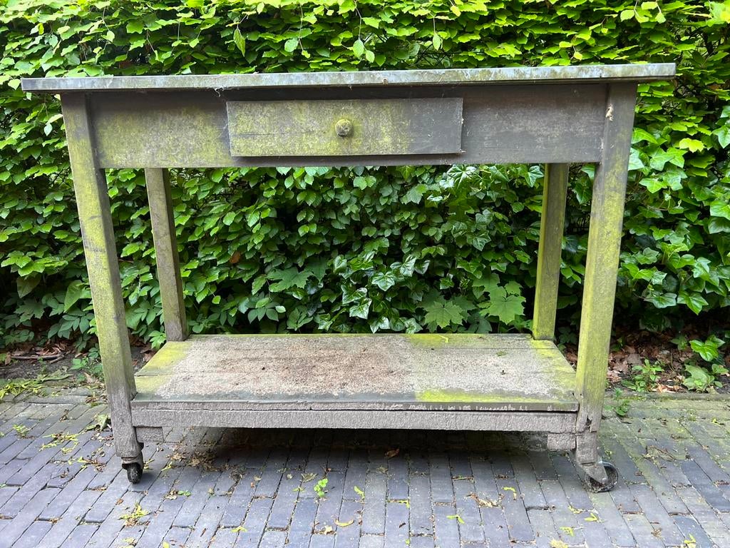 Sidetable tuin - terras - bijzettafel tuiniertafel, Ophalen, Gebruikt, Rechthoekig, Hout