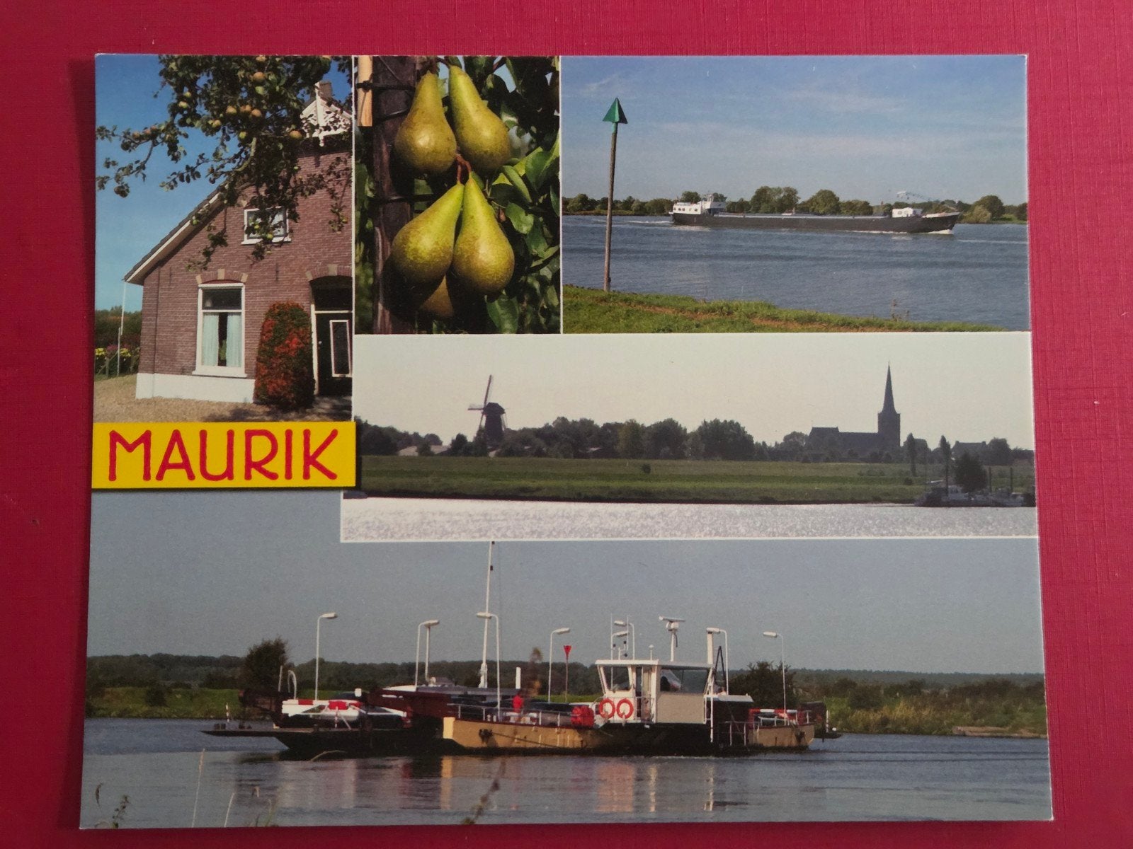 Maurik bij Tiel 5-luik met Veerpont, Ophalen of Verzenden, 1960 tot 1980, Gelderland