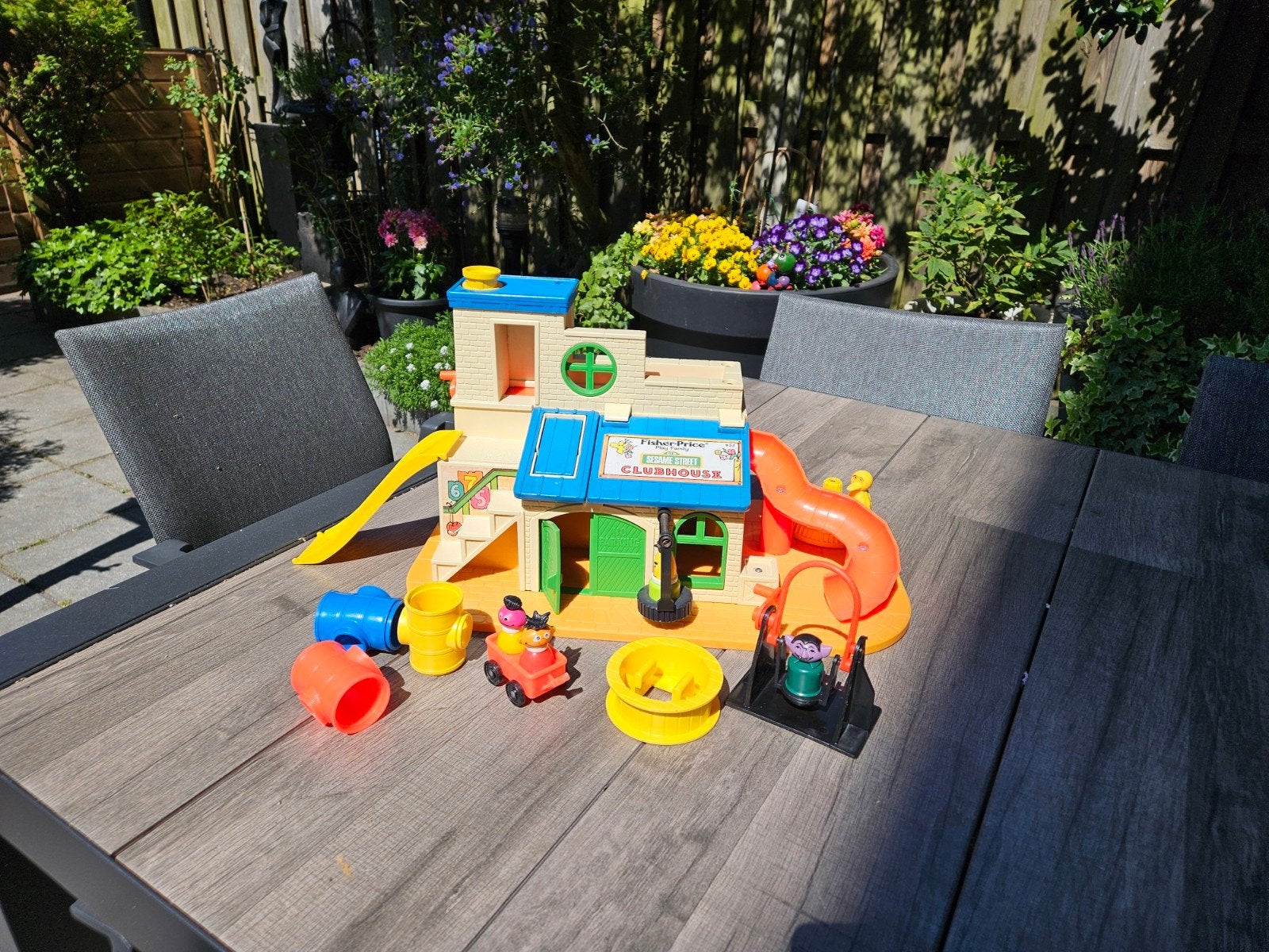 Vintage Fisher-Price Sesamstraat Clubhuis Speelset, Kinderen en Baby's, Speelgoed | Fisher-Price, Ophalen, Gebruikt, Speelset