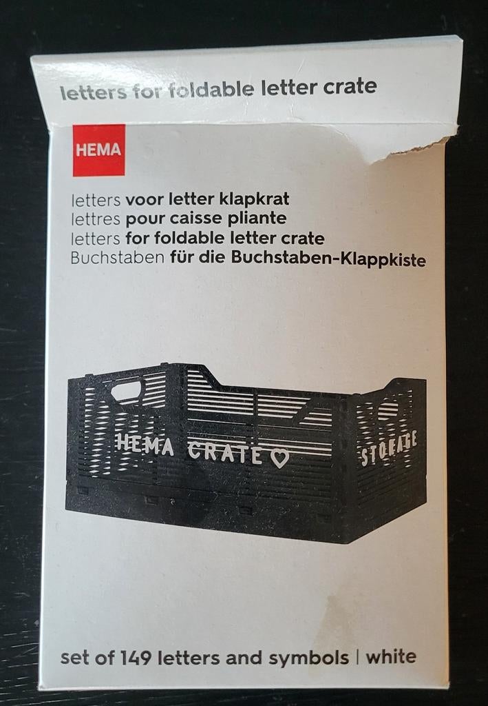Hema letters voor klapkrat, Nieuw, Ophalen of Verzenden, Minder dan 50 cm, Minder dan 50 cm