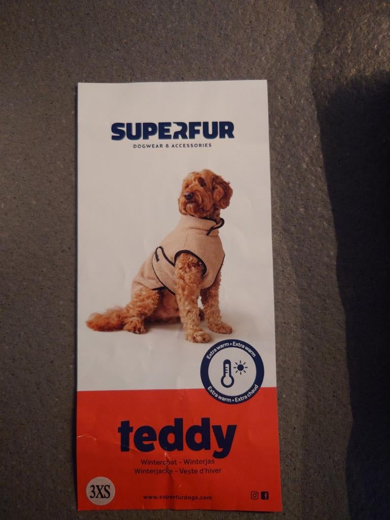 Honden winterjas/trui superfur teddy, Dieren en Toebehoren, Ophalen of Verzenden, Nieuw, Hondenjas