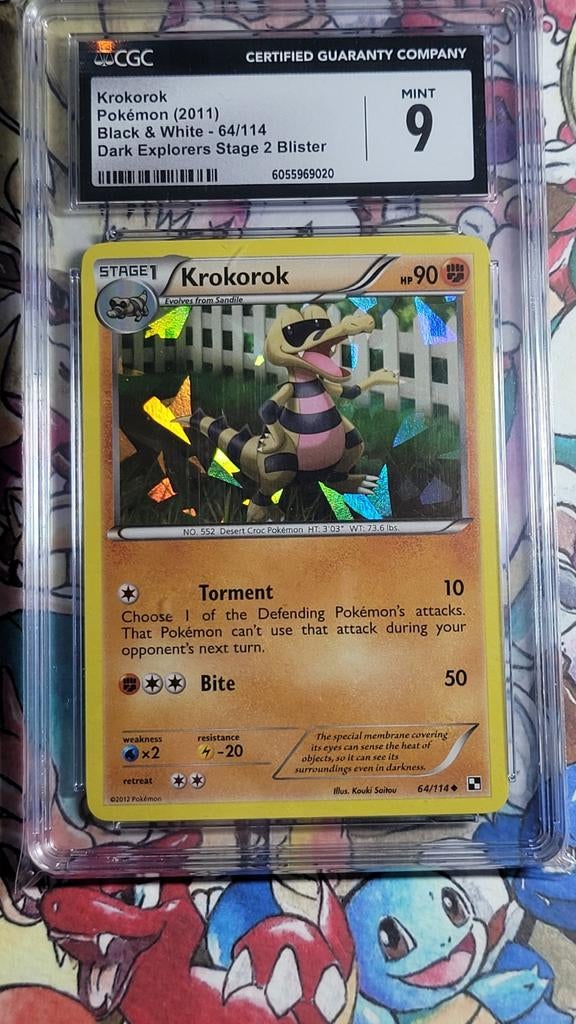 CGC 9 Krokorok - Black & White Dark Explorers, Ophalen of Verzenden, Zo goed als nieuw, Losse kaart, Foil