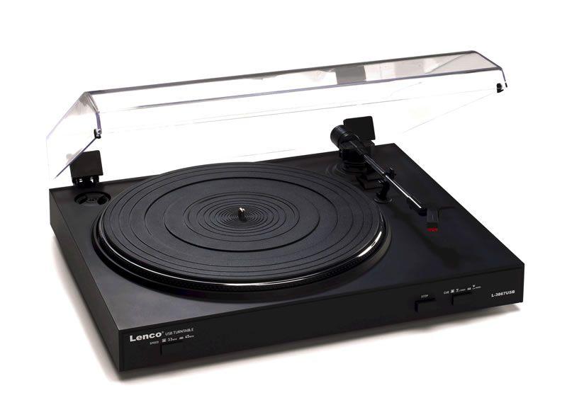 Lenco L-3867USB| Platenspeler met USB-aansluiting | Zwart, Zo goed als nieuw, USB-aansluiting, Platenspeler, Ophalen