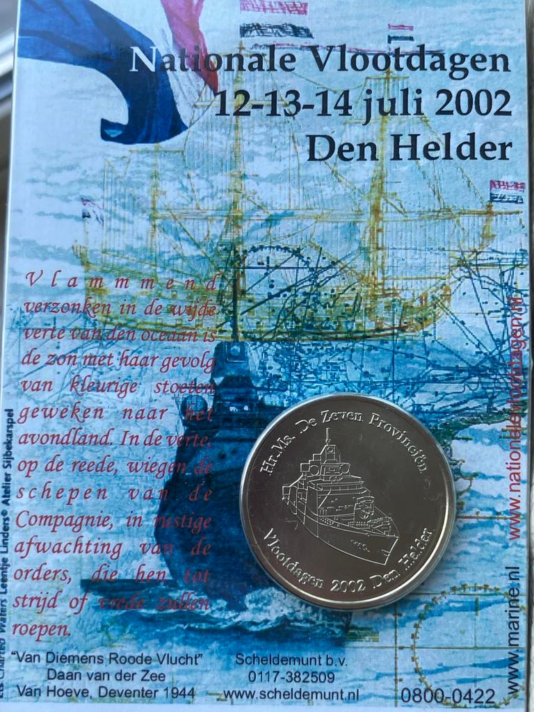 Herdenkingsmunt Nationale Vlootdagen 2002, Koningin Beatrix, Zilver, Losse munt, Overige waardes