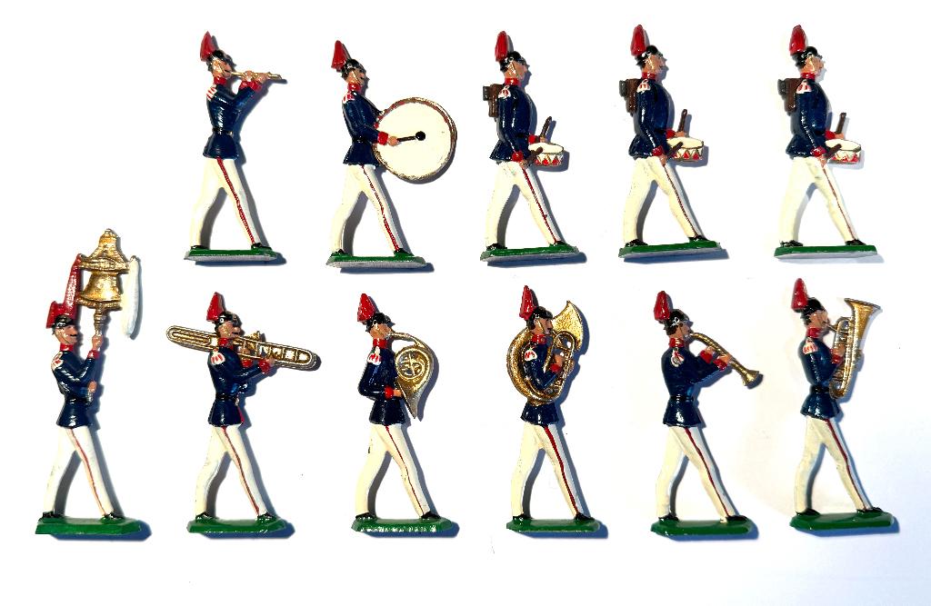 Pruisisch militair muziekkorps van 11 man 1870-1871, Ophalen of Verzenden, Overige soorten, Duitsland, Miniatuur of Beeldje