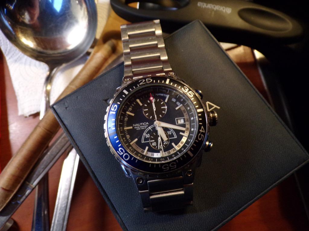 Nautica N15519G prachtig herenhorloge, Overige merken, Staal, Gebruikt, Staal