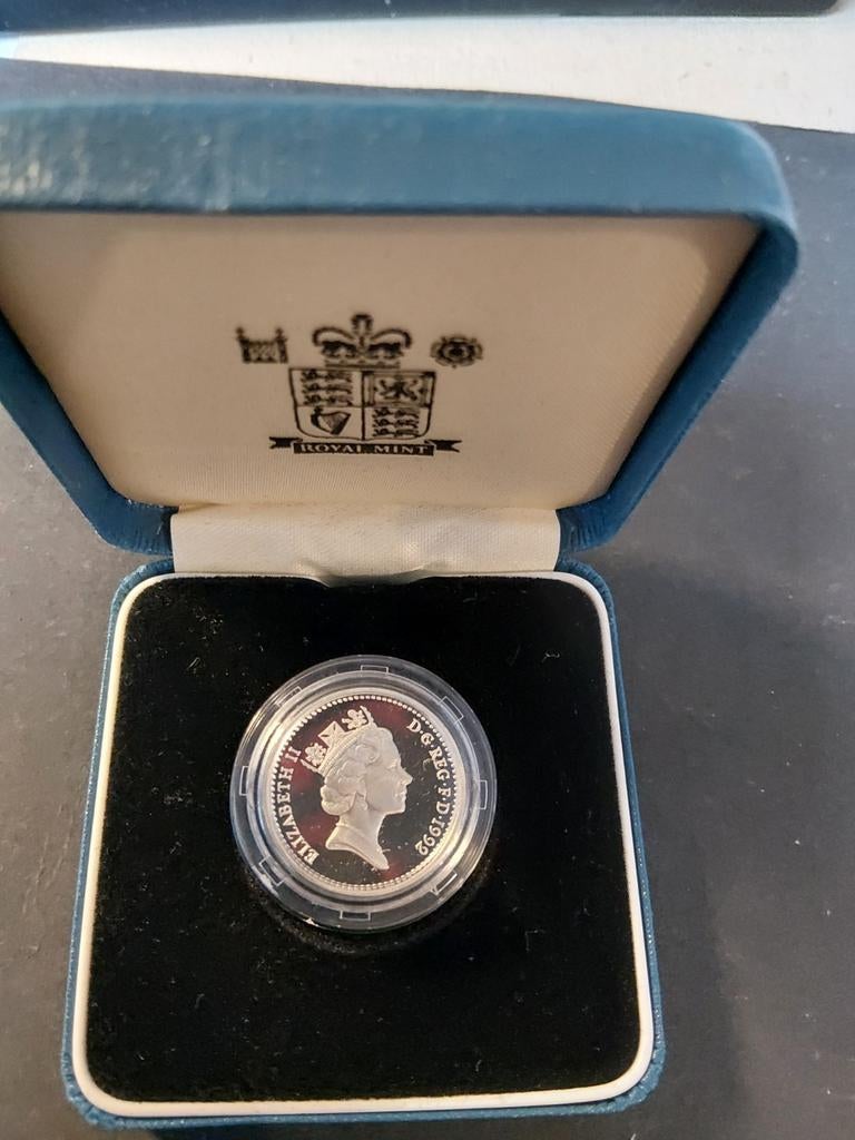 Unted Kingdom zilverproof One Pound Coin 1992, Postzegels en Munten, Munten | Europa | Niet-Euromunten, Verzenden, Overige landen