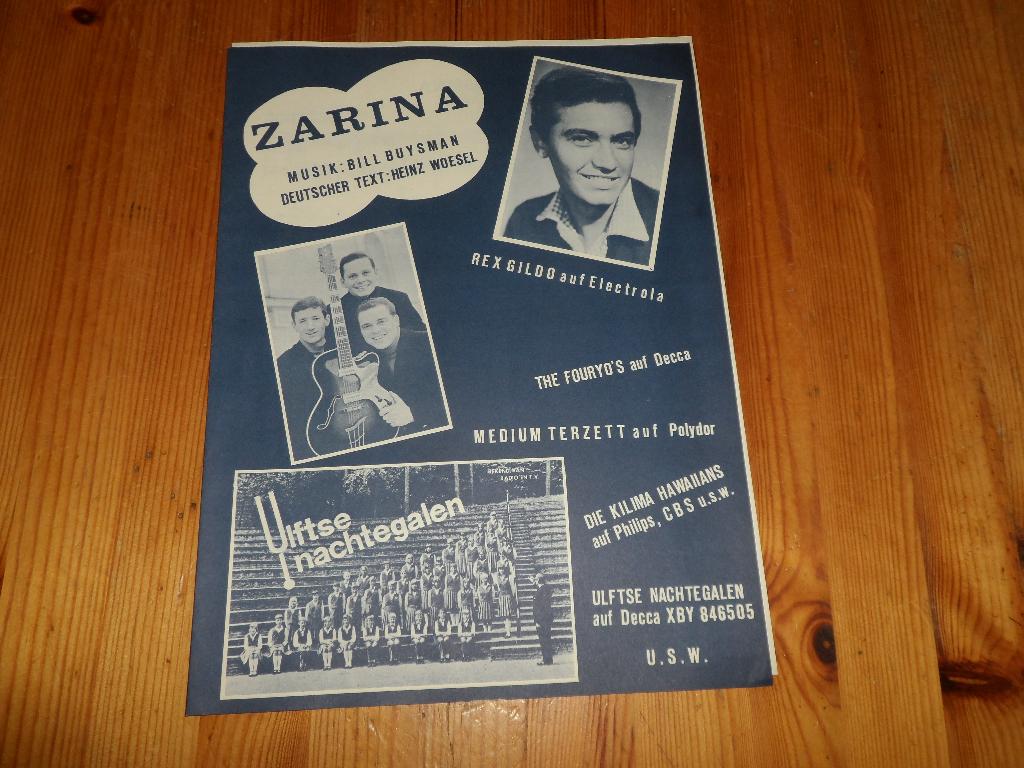 Zarina - sarina - bill buysmann / heinz woezel, Gebruikt, Gitaar, Ophalen of Verzenden, Artiest of Componist