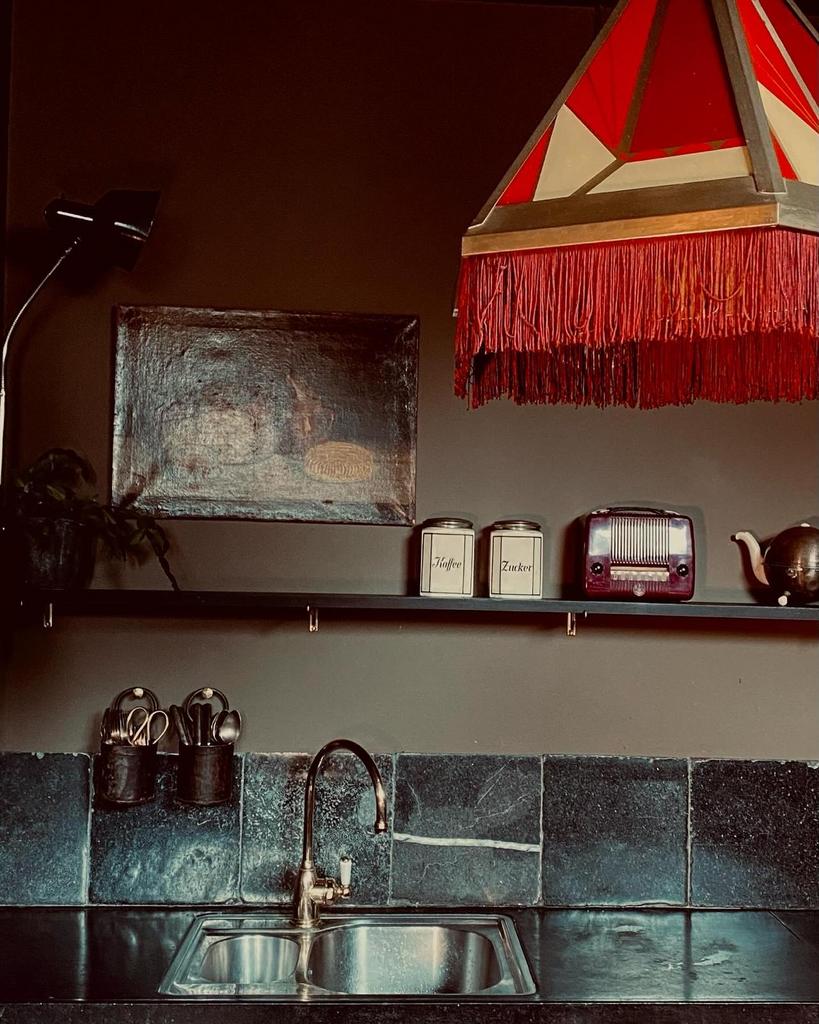 Art Deco Hanglamp Amsterdamse School Stijl, Ophalen, Gebruikt, Glas, Minder dan 50 cm