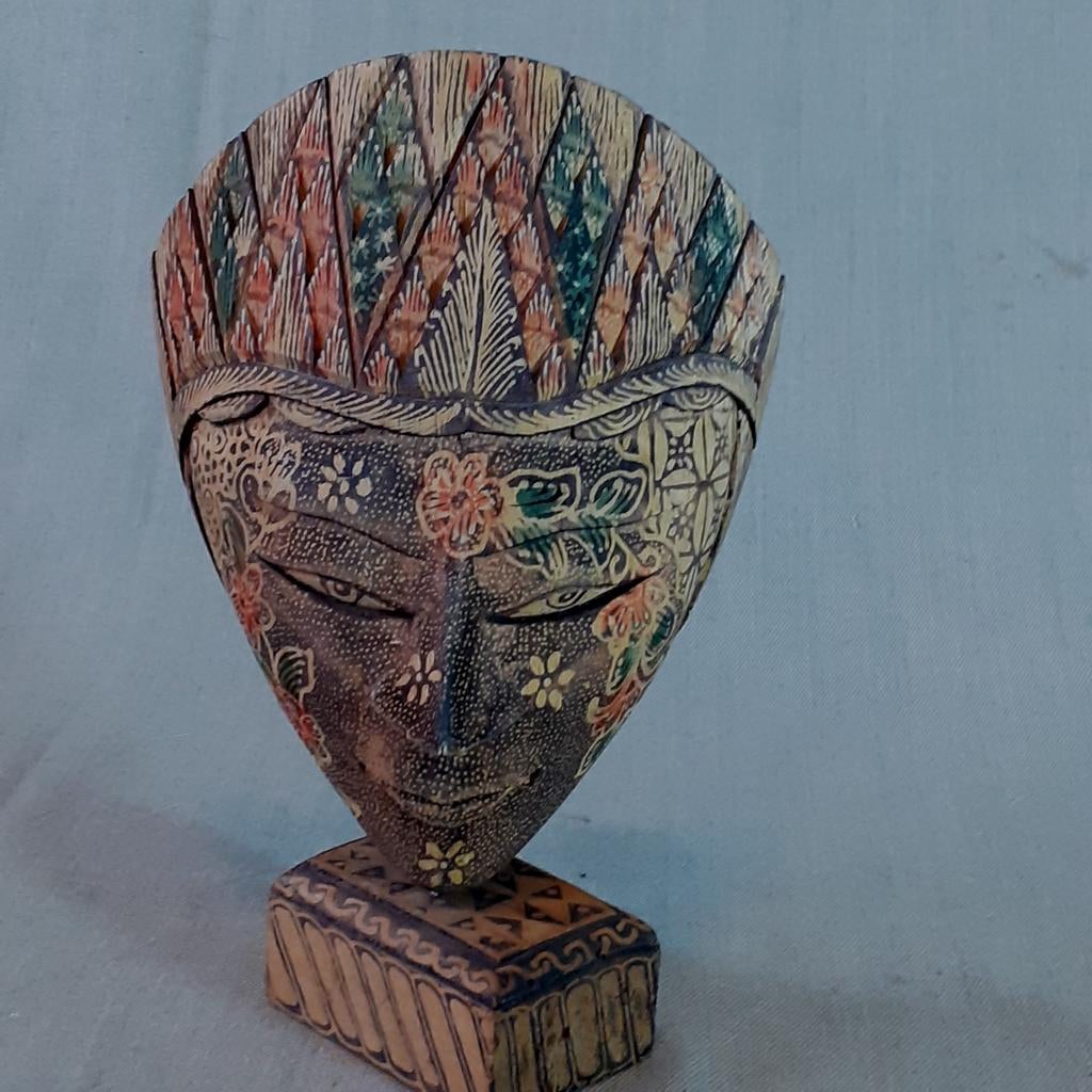 Houten batik topeng masker uit Bali, Antiek en Kunst, Kunst | Niet-Westerse kunst, Ophalen of Verzenden