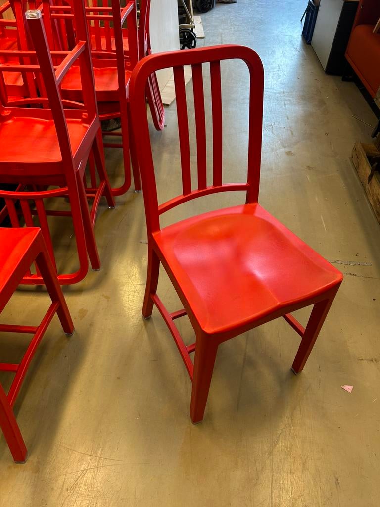 Coca-Cola stoel 4x Emeco brandweerrood!, Ophalen, Kunststof, Zo goed als nieuw, Stoer en stevig, duurzaam