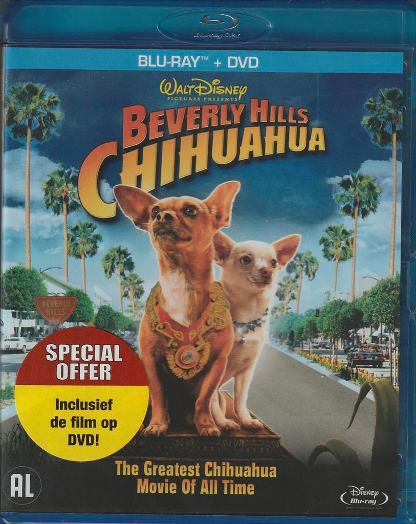 Beverly Hills Chihuahua (2008) Walt Disney NL Blu-ray + DVD, Ophalen of Verzenden, Zo goed als nieuw, Avontuur
