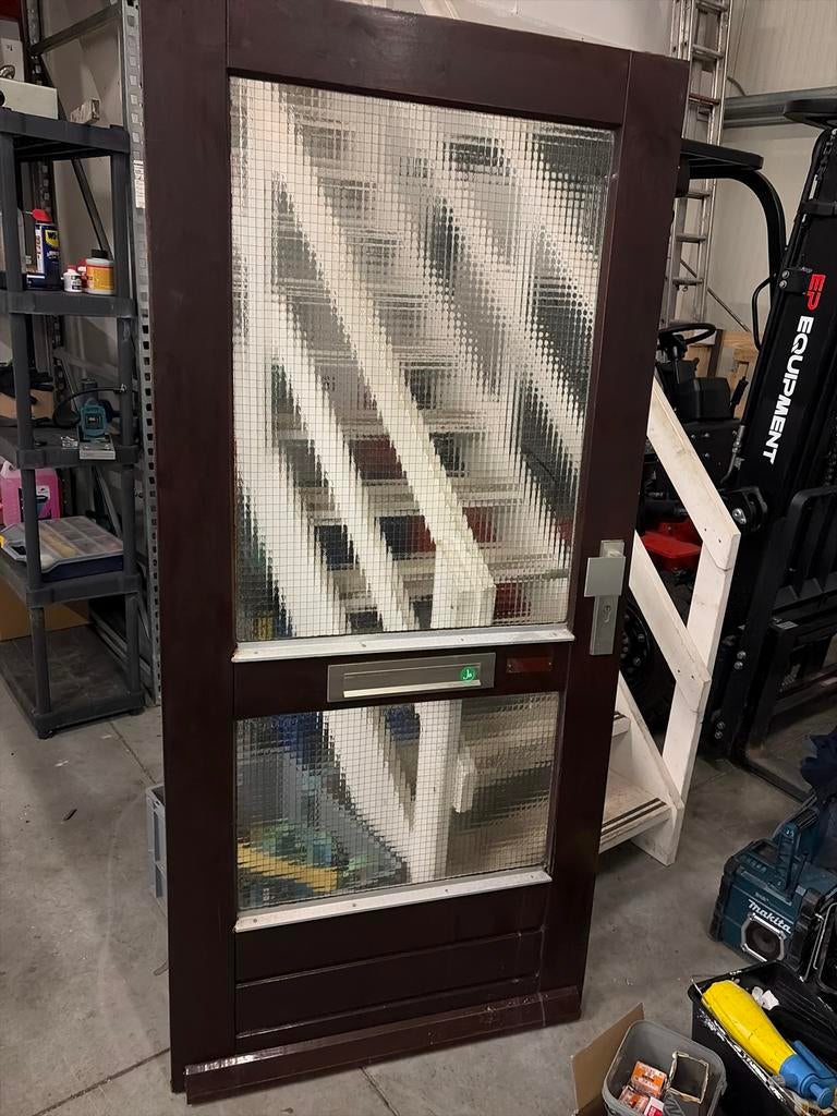 Harde Voordeur met draadglas 930x2010, Ophalen, Gebruikt, 80 tot 100 cm, 200 tot 215 cm