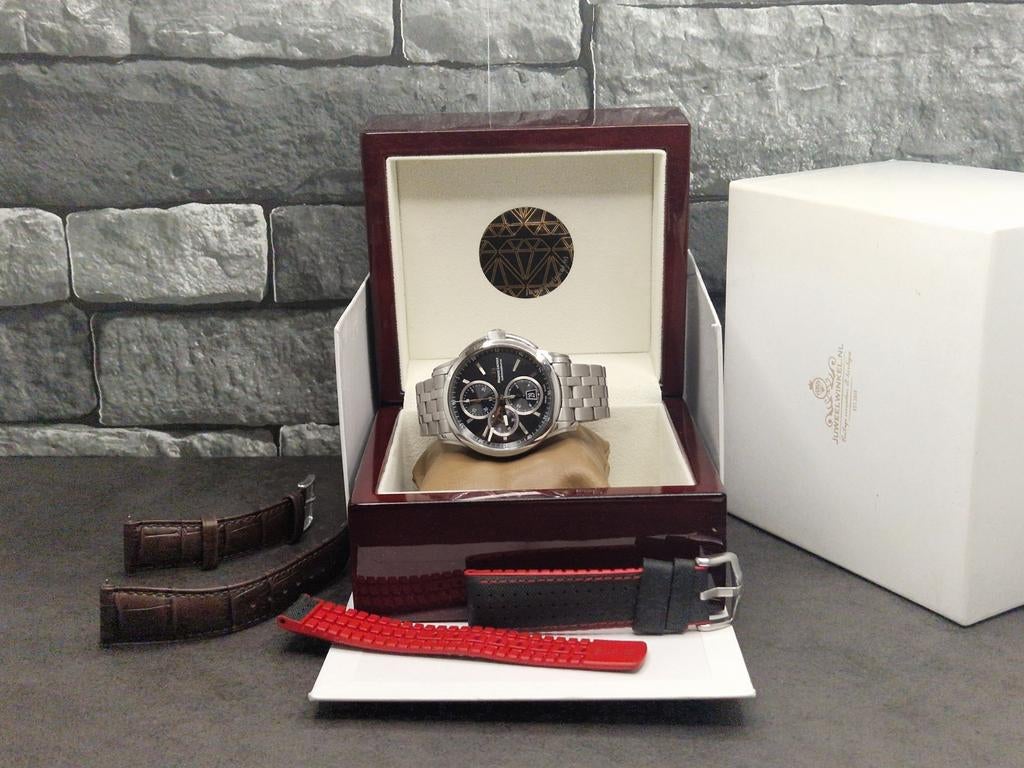 Maurice Lacroix Pontos chronograph, 3 banden, Overige merken, Staal, Gebruikt, Staal