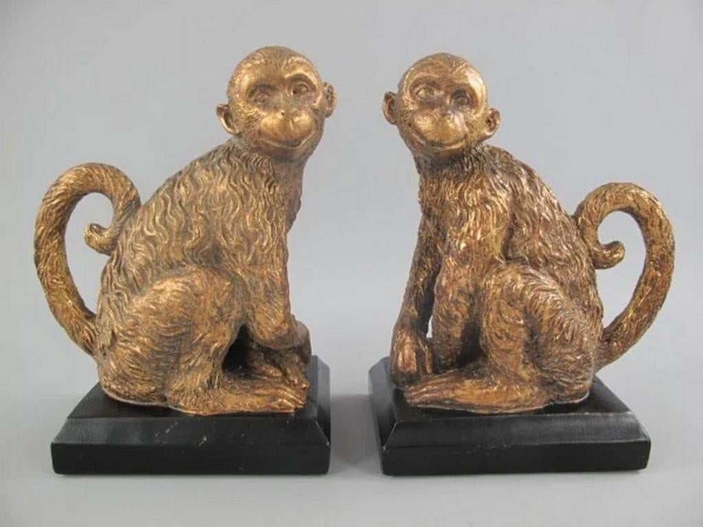 Gouden Aap Boekensteun - Prachtige Eyecatcher, Onbekend, Nieuw, Ophalen of Verzenden, Onbekend