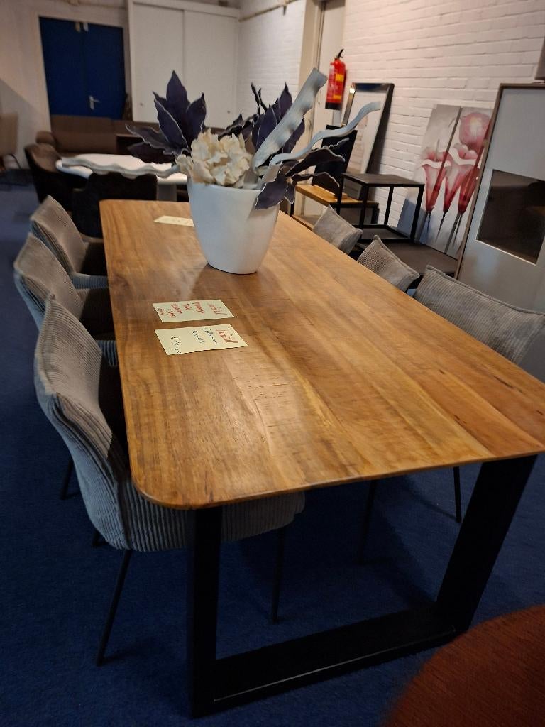 Leuke aanbieding mango tafel verjongt massief 240x100cm, Ophalen, Mango, 50 tot 100 cm, Vijf personen of meer
