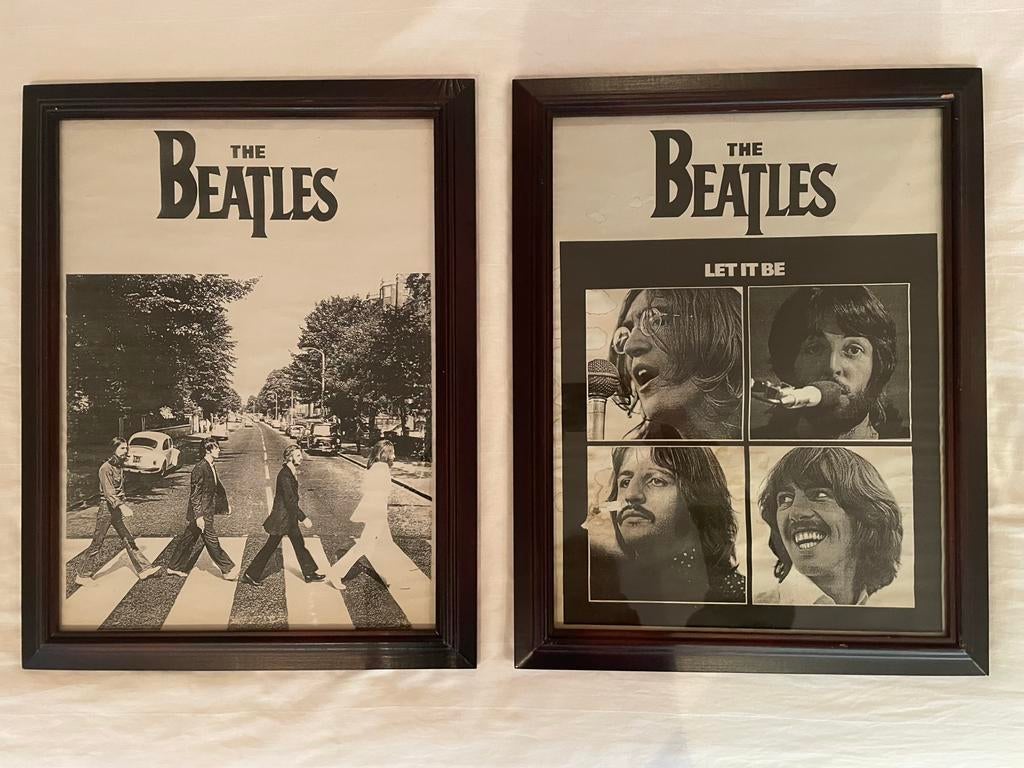 2 ingelijste posters Beatles, Verzamelen, Ophalen of Verzenden, A1 t/m A3