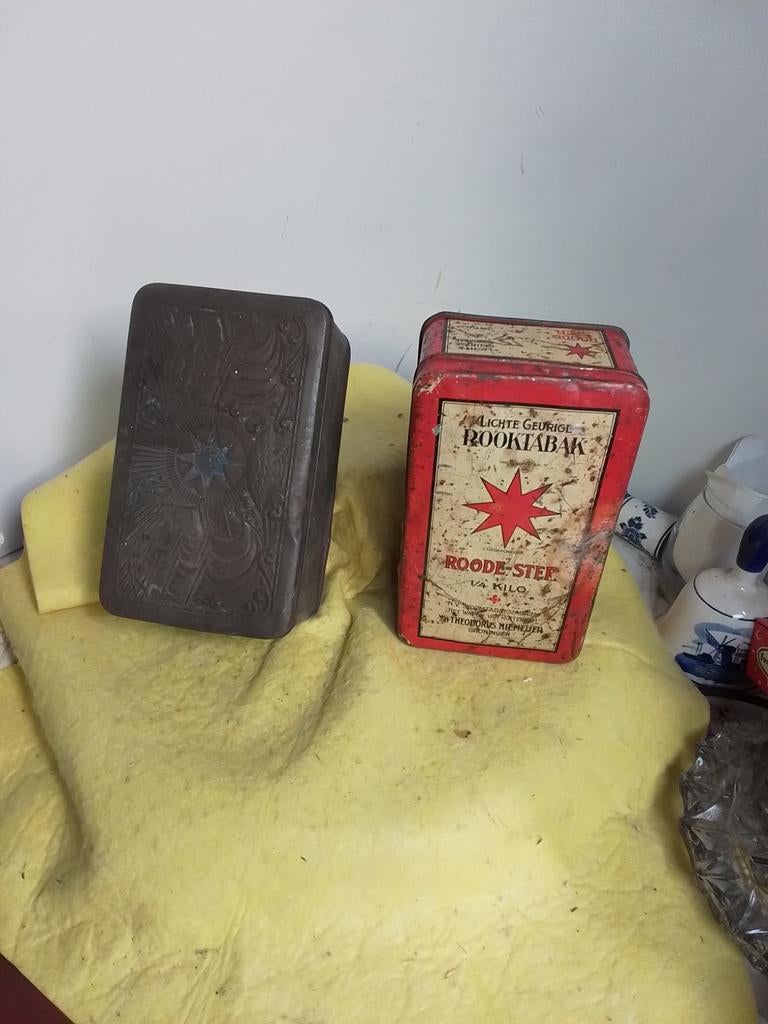 14758) 2 grote blikken  STER tabak  Niemeijer, Ophalen of Verzenden, Gebruikt, Tabaksdoos of Verpakking