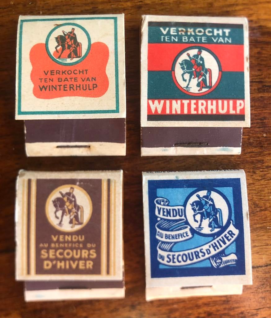 WO2 4 verschillende boekjes Winterhulp lucifers, Verzenden, Nederland, Overige typen