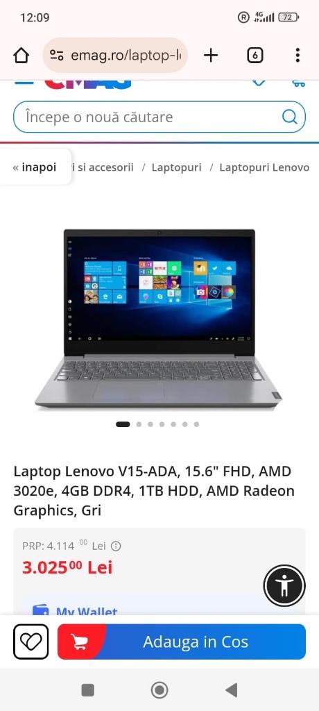Laptop Lenovo v15-ADA, Computers en Software, Windows Laptops, Qwerty, Lenovo Laptop, Minder dan 2 Ghz, AMD