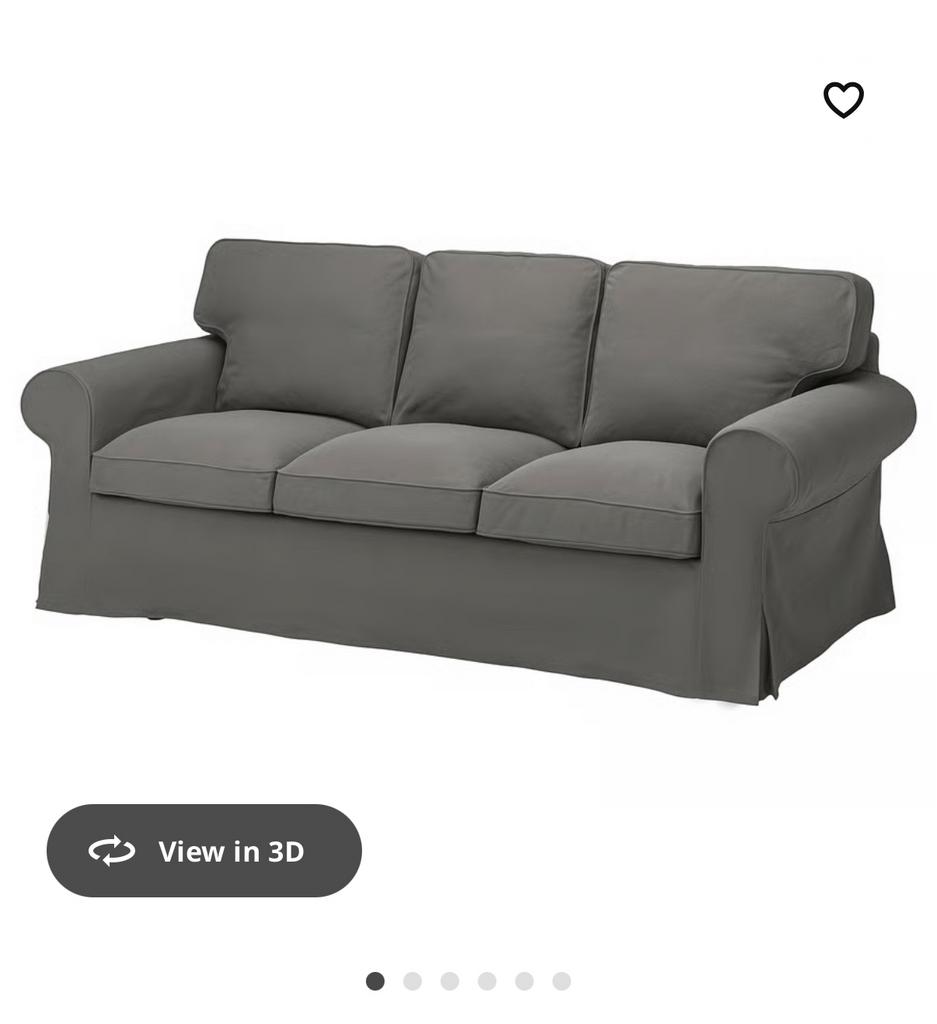 IKEA EXTORP 3 zits bank darkgrey, Huis en Inrichting, Banken | Bankstellen, Ophalen, Gebruikt, 75 tot 100 cm, Tweepersoons