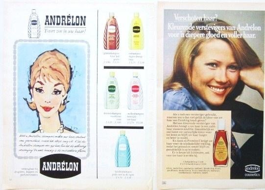 10 vintage advertenties reclames Andrelon 60-75 haar kapper, Ophalen of Verzenden, Gebruikt, Overige typen