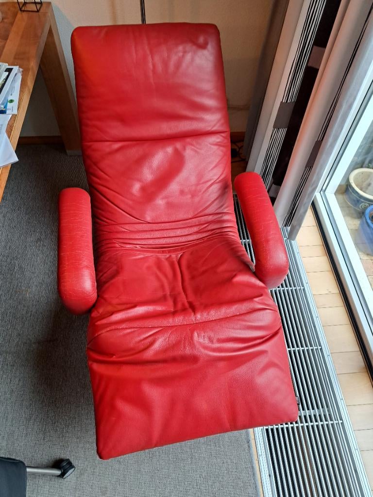 Jori lederen relaxfauteuil, Huis en Inrichting, Fauteuils, Ophalen, Gebruikt, 75 tot 100 cm, Leer