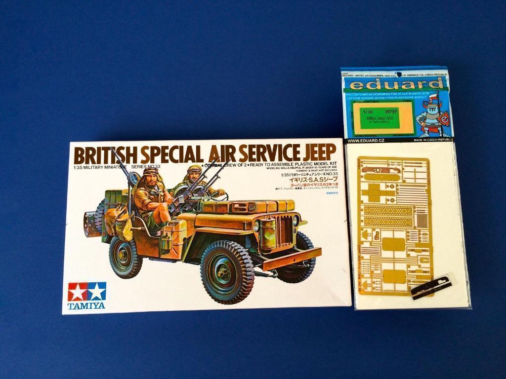 Tamiya 35033 SAS JEEP incl EDU PE set 1/35 35797, Ophalen of Verzenden, Nieuw, 1:32 tot 1:50, Italeri