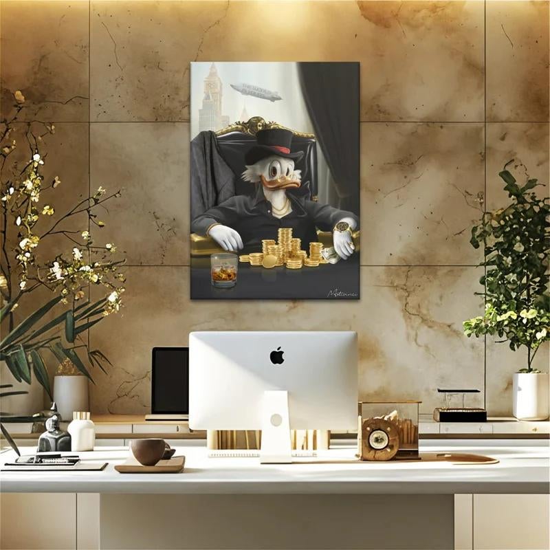 Dagobert Duck Scarduck 70cm x 100cm Canvas, Ophalen of Verzenden, Nieuw, Doek