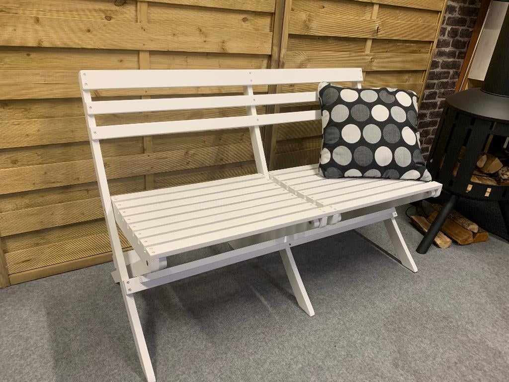 Wit houten tuinbankje, Tuin en Terras, Tuinbanken, Nieuw, Hout, Ophalen