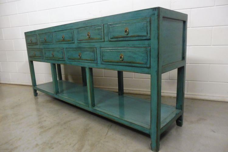 Foto 6 van Chinese Kast Side Table Kommode Turquoise