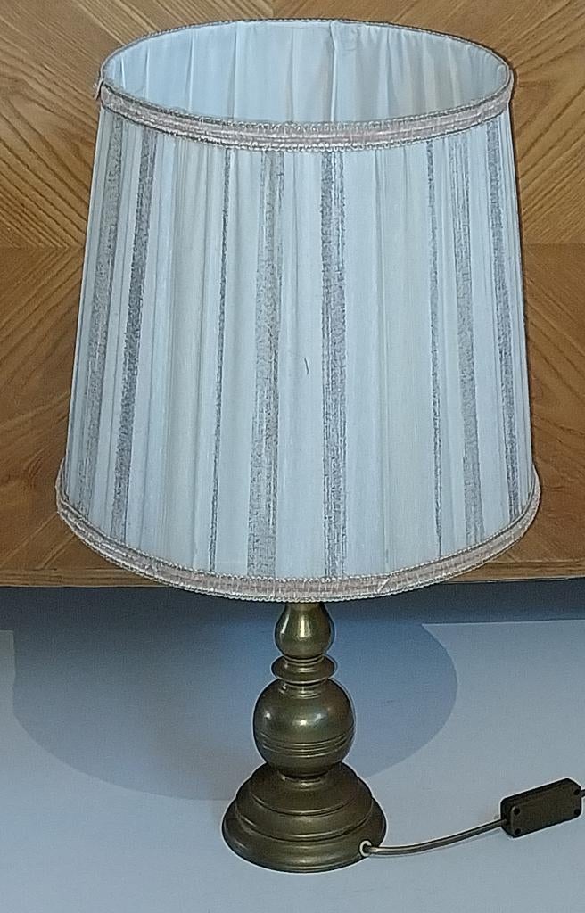 Messing Schemerlamp, Tafellamp, Hollywood Regency styl, Huis en Inrichting, Lampen | Tafellampen, Gebruikt, Minder dan 50 cm, Metaal