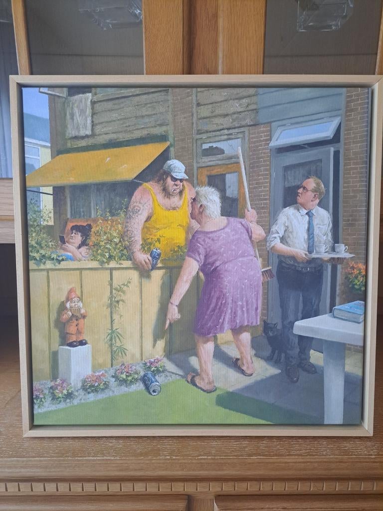 Giclée Marius van Dokkum- de Druppel met baklijst 53x53cm, Ophalen of Verzenden