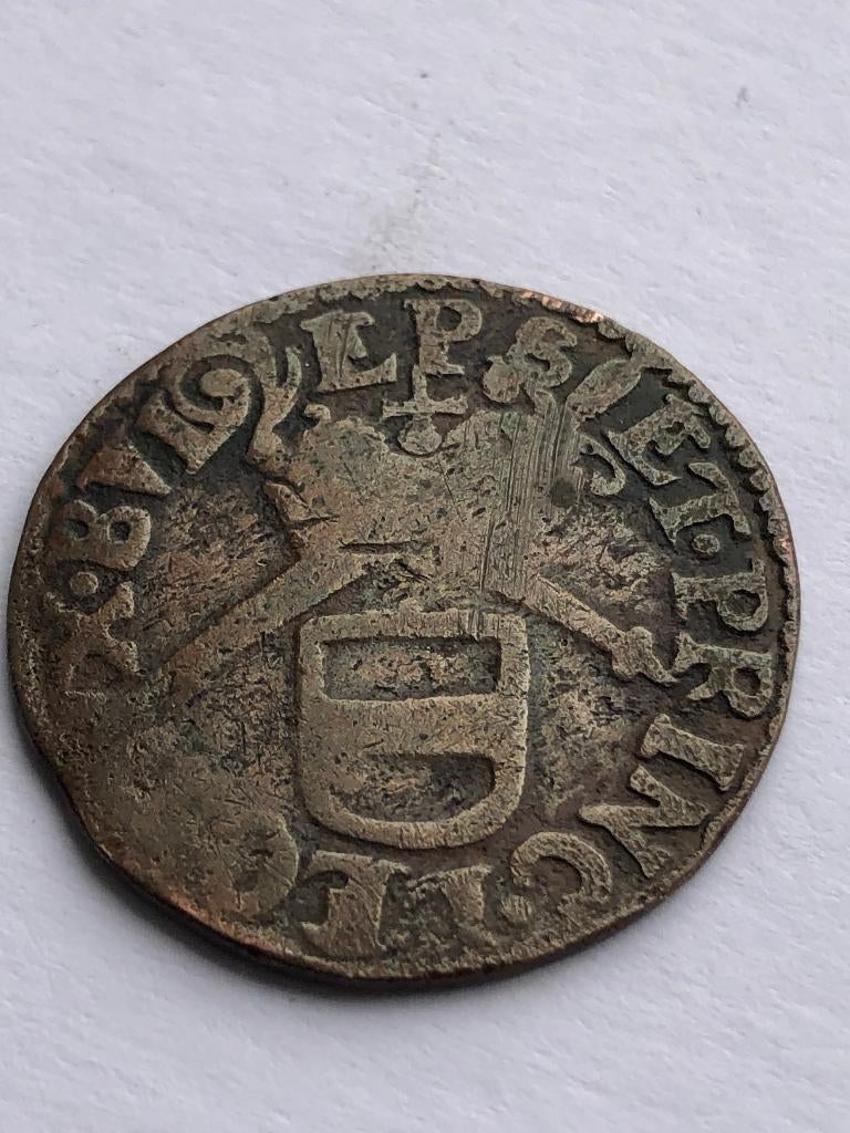 Bisdom Luik Maximiliaan v. Beieren  1722 Chestret 644, Postzegels en Munten, Munten | België, Ophalen of Verzenden, Brons, Losse munt