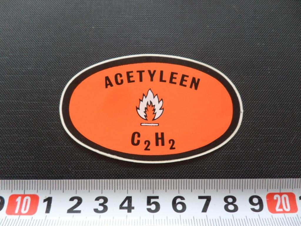 sticker brandbaar ACETYLEEN C2H2 *, Ophalen, Zo goed als nieuw