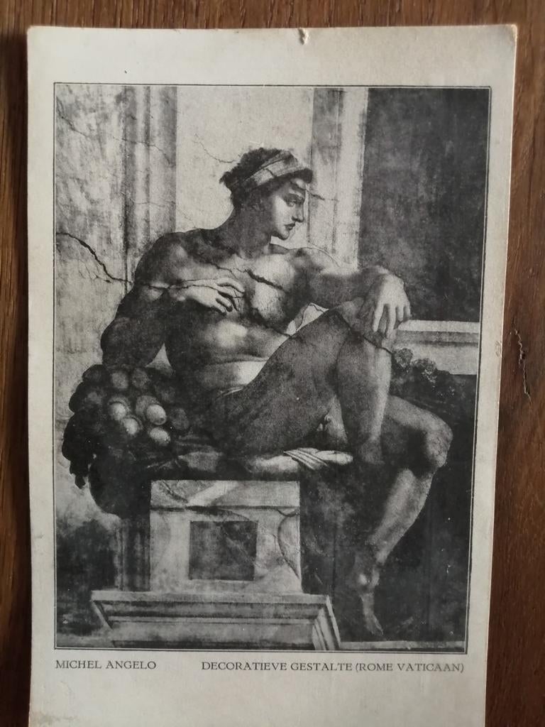 Michel Angelo Kaart - Decoratieve Gestalte, Ophalen of Verzenden, Voor 1920, Gelopen, Noord-Holland