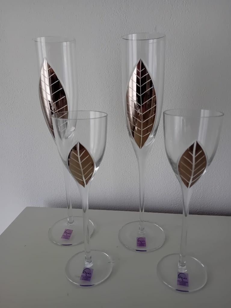 4 Paul Nagel Germany kristallen Champagne en portglazen., Ophalen of Verzenden, Nieuw, Overige typen