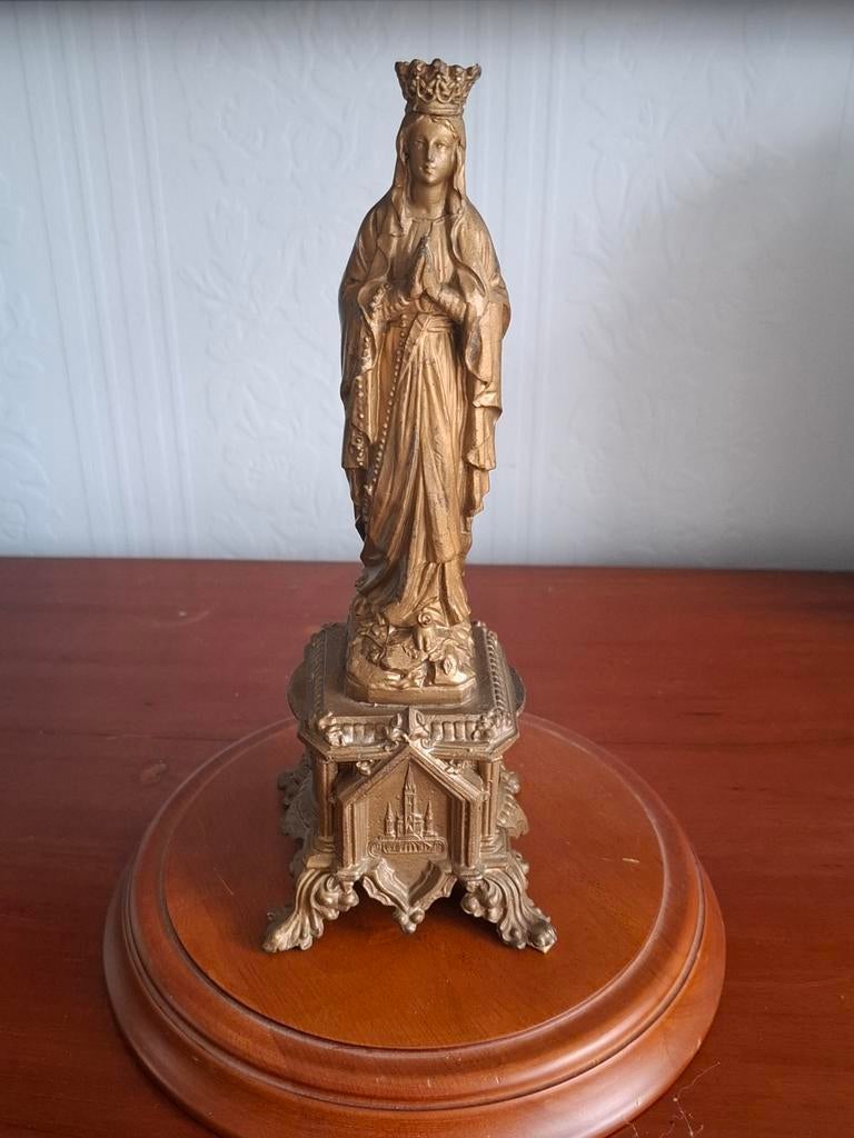 Prachtig antiek beeld Maria brons/messing, Ophalen of Verzenden