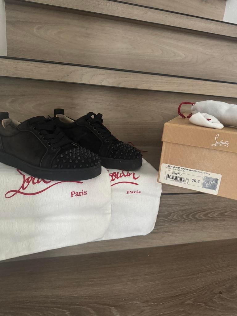 Christian Louboutin sneaker dames, Ophalen of Verzenden, Gedragen, Zwart, Sneakers of Gympen