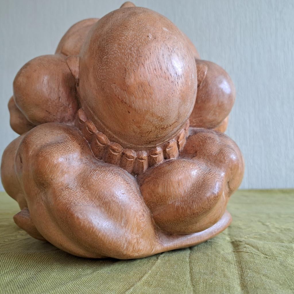 Houten weeping Buddha Boeddha, Ophalen of Verzenden