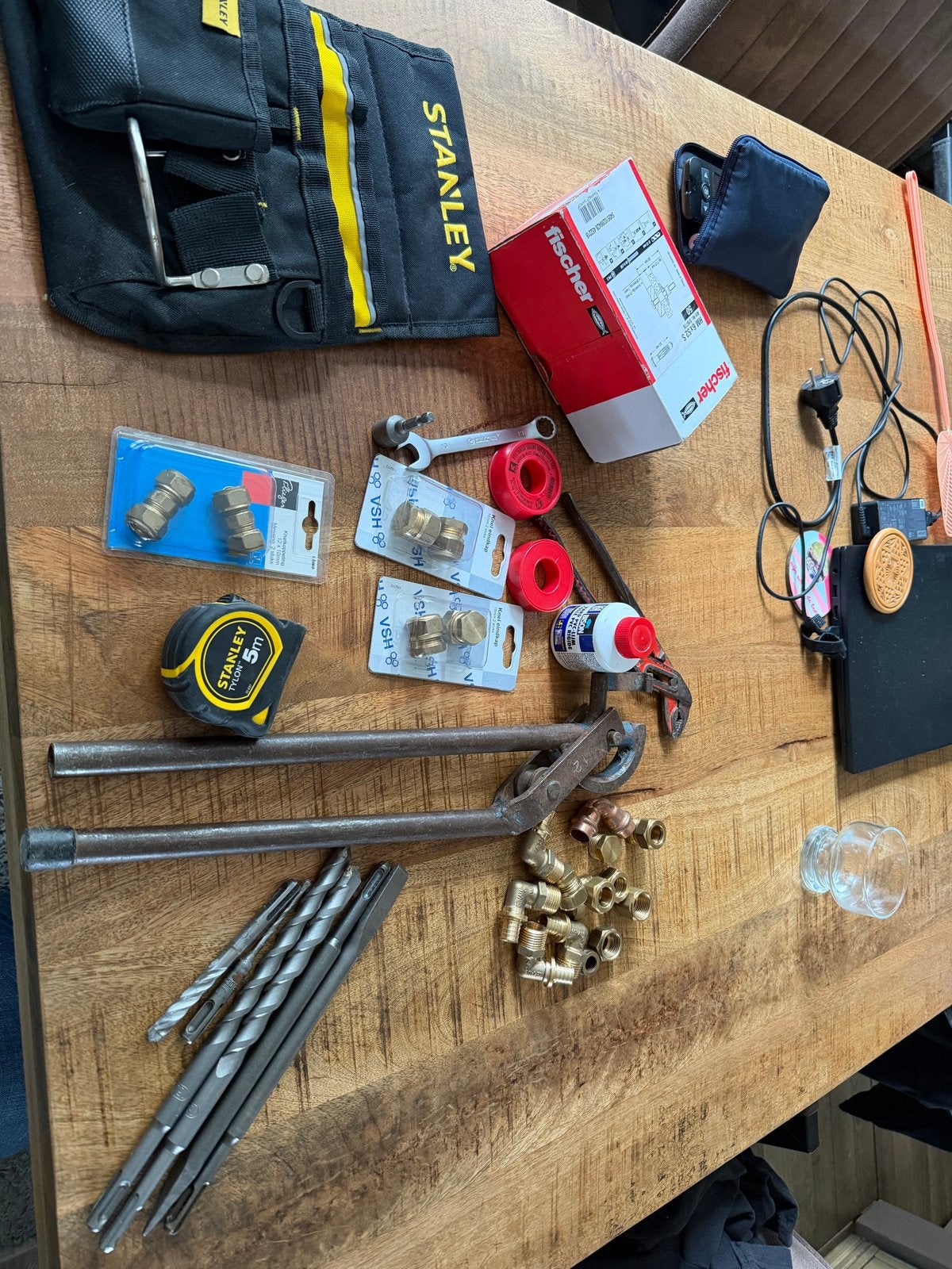 Gereedschapset met Stanley gereedschapsriem en meer, Ophalen of Verzenden, Gebruikt, Gereedschapsopslag, Stanley