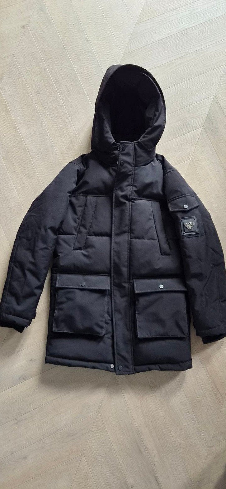 Black Bananas Parka Thermo Winterjas Zwart Maat 164, Ophalen of Verzenden, Zo goed als nieuw, Black Bananas, Jongen of Meisje